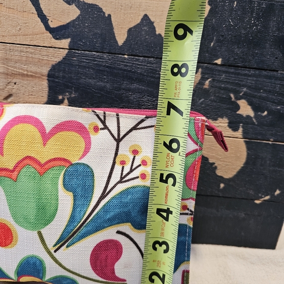 Clinique Cosmetic Makeup Bag 8”x6” Daisy Floral Pattern Travel Beach - Picture 10 of 14